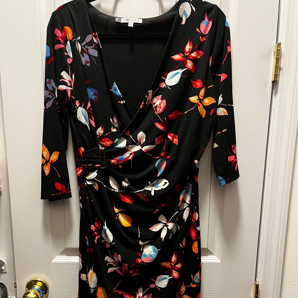 Jennifer Lopez faux wrap dress